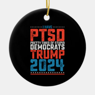 Ich habe Trump 2024 Hübsch satt. Keramik Ornament