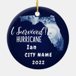Ich habe überlebt! Hurrican Ian Custom Florida Cit Keramik Ornament