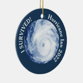 Ich habe überlebt! Hurrikan Ian 2022 Keramik Ornament (Rechts)