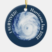 Ich habe überlebt! Hurrikan Ian 2022 Keramik Ornament (Vorne)