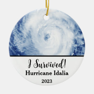 Ich habe überlebt! Hurrikan Idalia 2023 Keramik Ornament