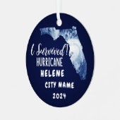Ich habe überlebt! Hurrikane Helene Florida und St Ornament Aus Metall (Vorderseite links)