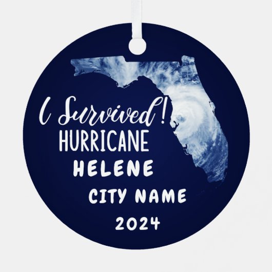 Ich habe überlebt! Hurrikane Helene Florida und St Ornament Aus Metall (Rückseite)