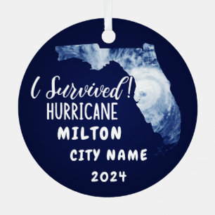 Ich habe überlebt! Hurrikane Milton Florida und Na Ornament Aus Metall