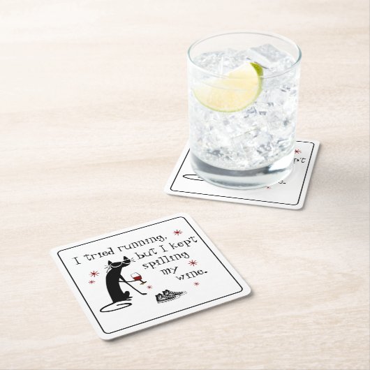 Ich habe versucht, ein tolles Weinangebot zu mache Rechteckiger Pappuntersetzer (Vor Ort)