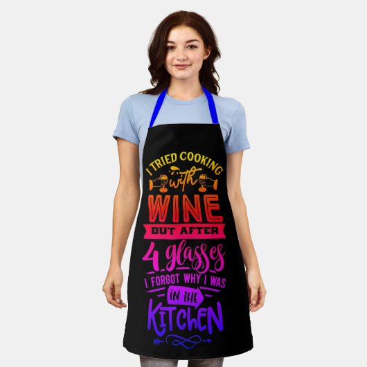 Ich habe versucht, mit Wein zu kochen... Schürze (Getragen)