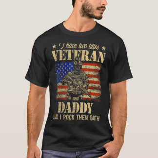 Ich habe Veteran und Daddy American Flag Vater's D T-Shirt