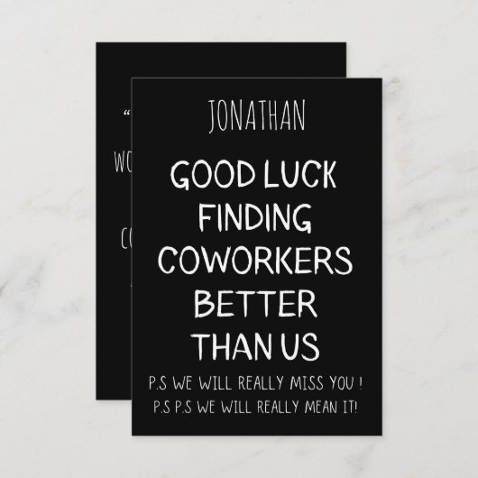 "Ich habe viel durch die Zusammenarbeit mit dir ge Dankeskarte (Vorne/Hinten)