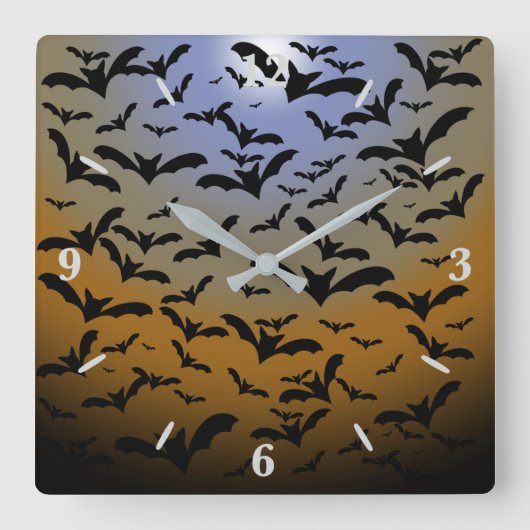 Ich habe viel für schwarze Fledermäuse und Hübsche Quadratische Wanduhr (Vorderseite)
