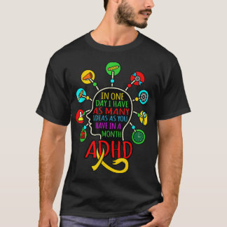 Ich habe viele Ideen ADHD Awareness Orange Ribbon T-Shirt