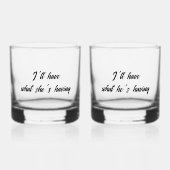 Ich habe, was er hat, ein lustiges Skript Whiskyglas (Vorderseite)