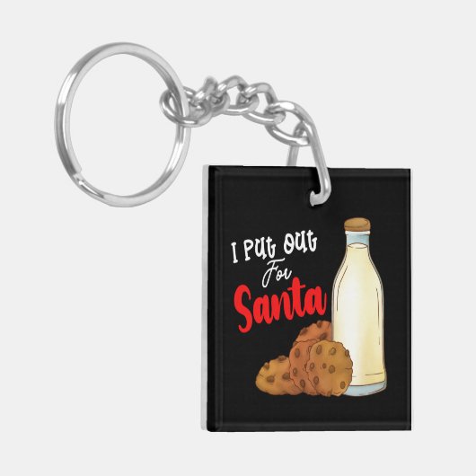 Ich habe Weihnachts-Weihnachtsfamilie aufgegeben Schlüsselanhänger (Vorderseite links)