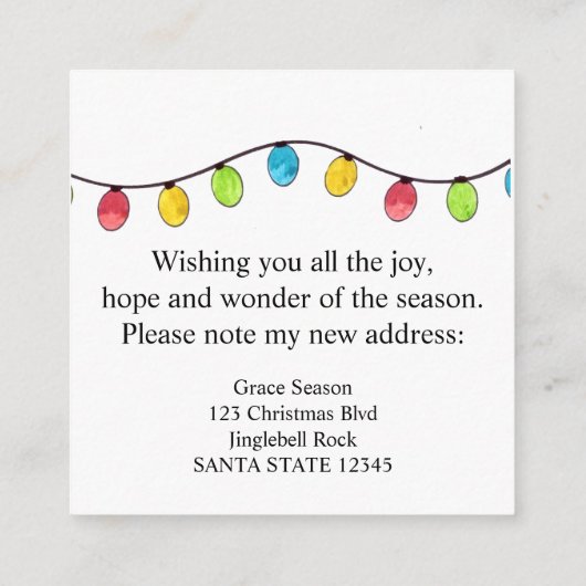 Ich habe Weihnachtsbaumleuchten verschoben Begleitkarte (Rückseite)