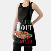 Ich habe Weihnachtskekse und Milch ausgezogen Schürze (InSitu)