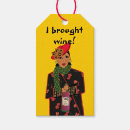 Ich habe Wein gemacht! Gelbe Gift-Tags Geschenkanhänger