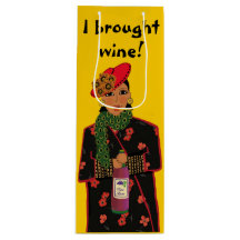 Ich habe Wein gemacht! Gelbe Weinbeutel