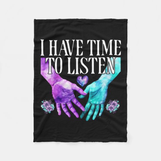 Ich habe Zeit, das Bewusstsein für Suizidpräventio Fleecedecke (Vorderseite)