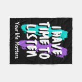 Ich habe Zeit, das Bewusstsein für Suizidpräventio Fleecedecke (Vorderseite (Horizontal))