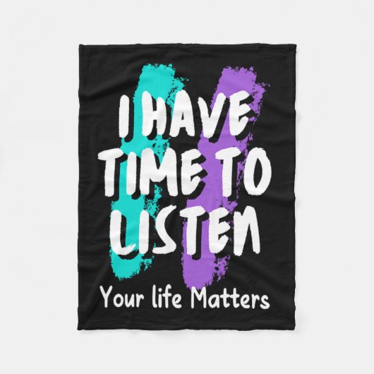 Ich habe Zeit, das Bewusstsein für Suizidpräventio Fleecedecke (Vorderseite)