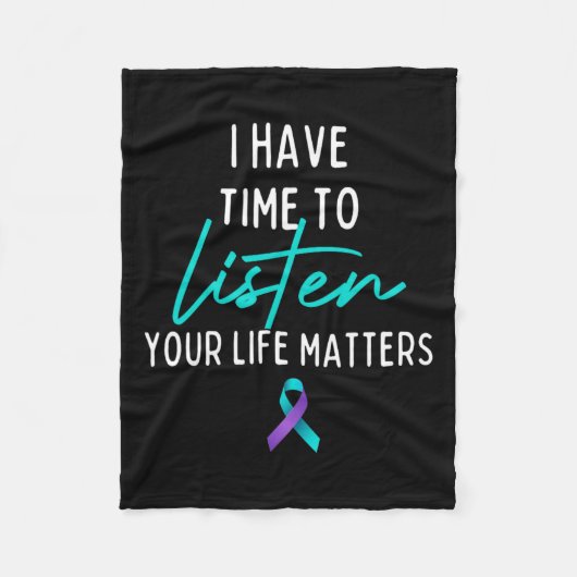 Ich habe Zeit, das Bewusstsein für Suizidpräventio Fleecedecke (Vorderseite)