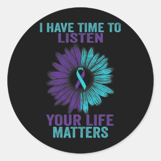 Ich habe Zeit, das Bewusstsein für Suizidpräventio Runder Aufkleber