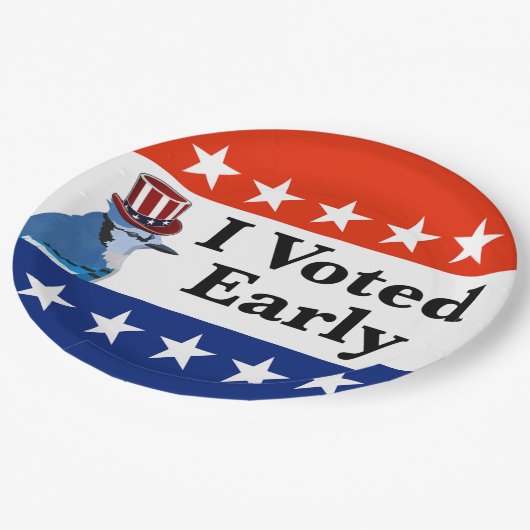 Ich habe zu Beginn der Wahlen 2026 abgestimmt Pappteller (Schrägansicht)