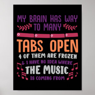 Ich habe zu viele Tabs geöffnet oder psychische Ge Poster