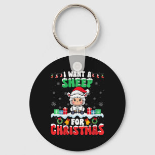 Ich habe zu Weihnachten ein Schaf Gewollt - Schafe Schlüsselanhänger