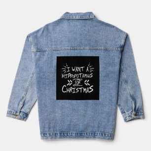 Ich habe zu Weihnachten einen Hippopotamus Gewollt Jeansjacke