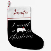 Ich habe zu Weihnachten einen Hippopotamus Gewollt Kleiner Weihnachtsstrumpf (Vorderseite)