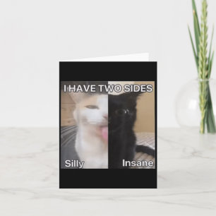 Ich habe zwei Seiten Alberne verrückte Katze Funny Karte