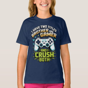 Ich habe zwei Titel Bruder und Gamer Boy Kids T-Shirt