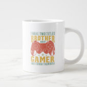 Ich habe zwei Titel Bruder und Gamer, Funny Gamer Jumbo-Tasse (Rechts)
