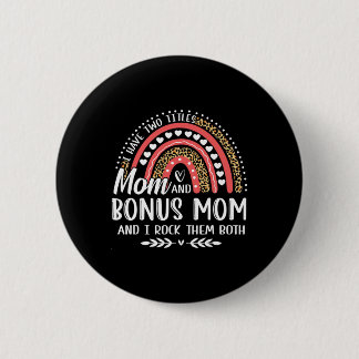 Ich habe zwei Titel Mama Bonus Mama Muttertag Leop Button