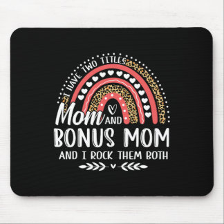 Ich habe zwei Titel Mama Bonus Mama Muttertag Leop Mousepad