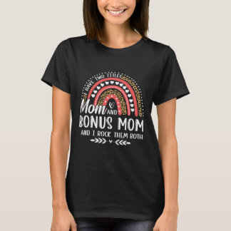 Ich habe zwei Titel Mama Bonus Mama Muttertag Leop T-Shirt