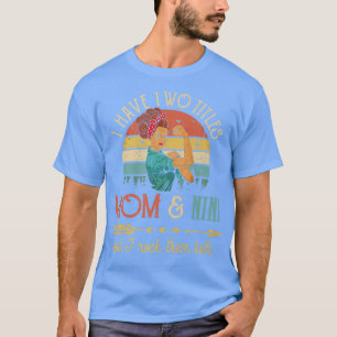 Ich habe zwei Titel Mama und Nini Frauen Vintage D T-Shirt