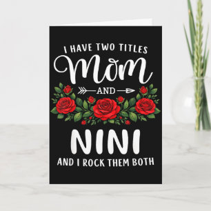 Ich habe zwei Titel Mama und Nini Muttertag Blumen Karte