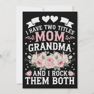 Ich habe zwei Titel Mama und Oma Niedlich Mütter T Einladung