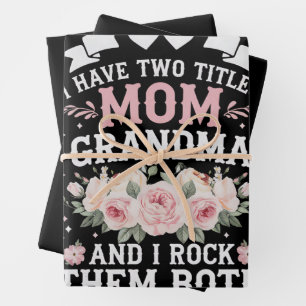 Ich habe zwei Titel Mama und Oma Niedlich Mütter T Geschenkpapier Set