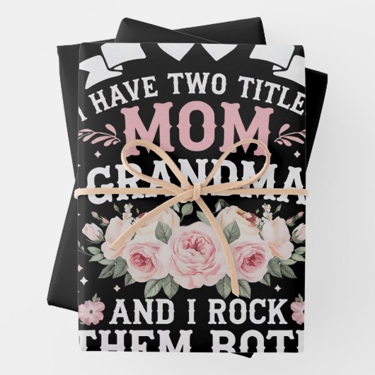 Ich habe zwei Titel Mama und Oma Niedlich Mütter T Geschenkpapier Set (Beispiel)