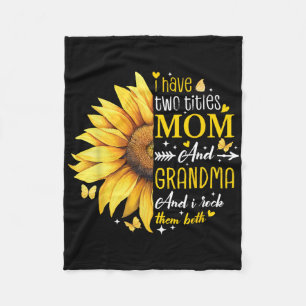 Ich habe zwei Titel Mama und Oma Sonnenblume Mutte Fleecedecke