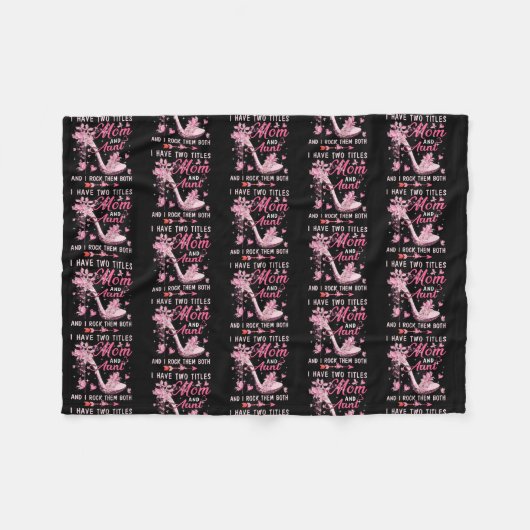 Ich habe zwei Titel Mama und Tante Niedliche Schme Fleecedecke (Vorderseite (Horizontal))
