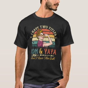 Ich habe zwei Titel Mama und Yaya Frauen Leopard V T-Shirt