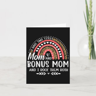 Ich habe zwei Titel Mom Bonus-Mom Muttertag Leopa Karte