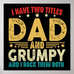Ich habe zwei Titel Papa und Grumpy zum Vatertag  Poster