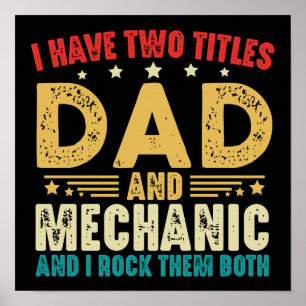 Ich habe zwei Titel Papa und Mechaniker zum Vatert Poster