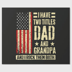 Ich habe zwei Titel Papa und Opa Vatertag Geschenkpapier