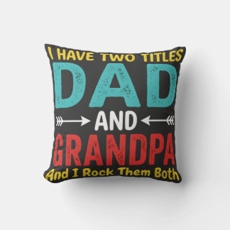 Ich habe zwei Titel Papa und Opa Vatertag Gra Kissen