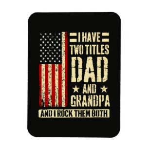 Ich habe zwei Titel Papa und Opa Vatertag  Magnet